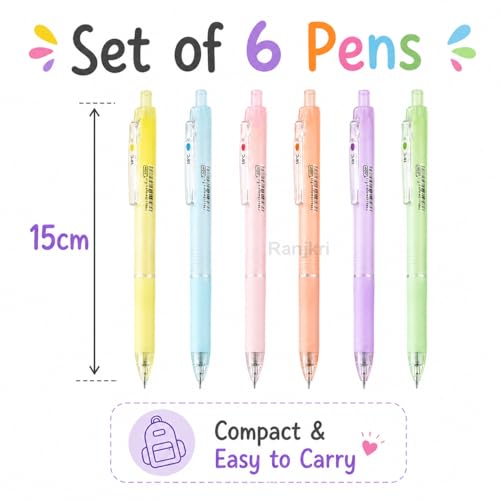 Image of Color Changing Gel Pens Set of 6 | Magic Temperature Sensitive Ink Pens | Smooth Fine Tip Writing | Erasable Heat Reactive Pens for Kids, Students, Office, Journaling & Gifts