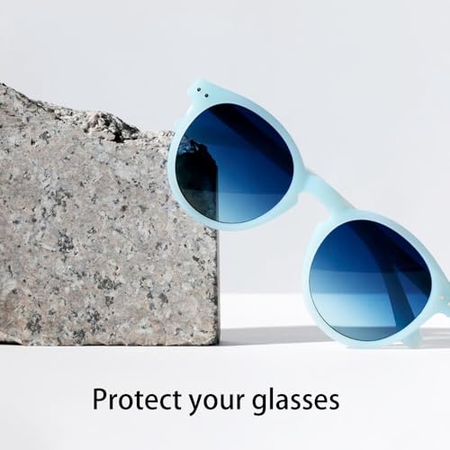 Image of Cute Cartoon Glasses Case for Girls Kids Waterproof, with Handle, Fancy Diamond Pattern Design, Eyewear Storage for Sunglasses & Eyeglasses, Makeup & School Supplies