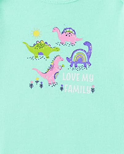 The Children's Place Baby Girls' Short Sleeve 100% Cotton Bodysuits, Dinos 5-Pack, 0-3 Months #TOP2