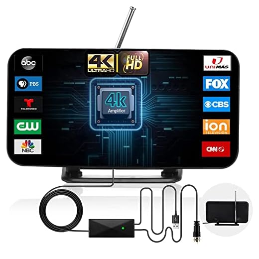 2023 TV Antenna Digital Indoor HDTV Antenna 350+ Miles Range with Signal Amplifier, Digital HD Antenna Support 4K 1080P VHF UHF All Television Free Local Channels, 18ft Coax Cable/AC Adapter