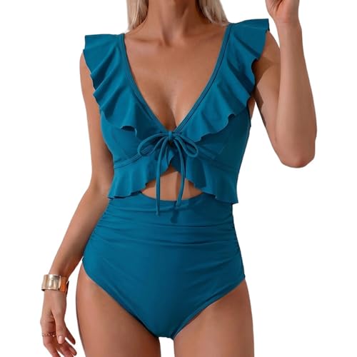 Monokini de alta flexibilidad con fruncido delantero y secado rápido