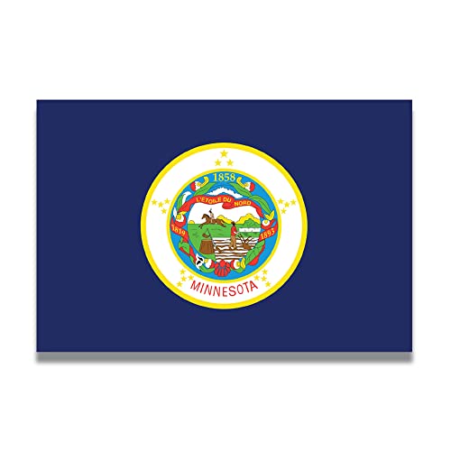 Minnesota US State Flag Car Magnet 4x6 Inch, Made in USA | Heavy Duty Magnetic Decal for car, Truck, SUV or Any Magnetic Surface, Vivid UV Printed Colors