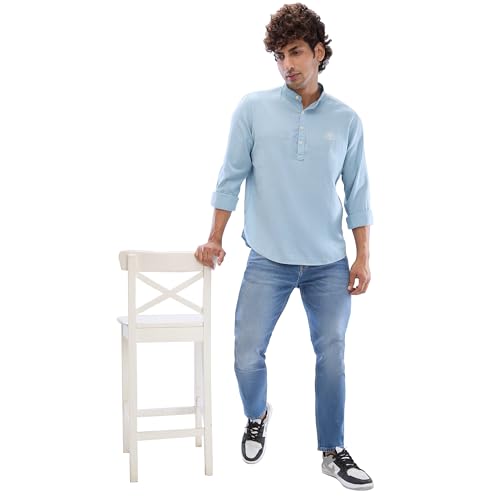 Image of Spykar Men's Regular Fit N /A Full Sleeve Solid Casual Shirts