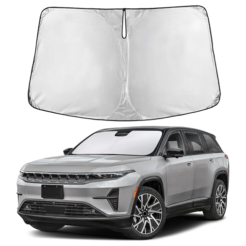 Image of EcoNour Windshield Sunshade Compatible for Jeep Wagoneer 2022-2023 2024 2025, Sun Visor for Front Windshield & Window Sun Shade Cover, UV Heat Blocker & Protector, Car Accessories