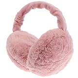 BESPORTBLE Fashionable Foldable Thick Warm Ear Warmer for Women Plush Earmuff Ear Cover in Pink Comfortable Cold Weather Protection for Outdoor Winter Use