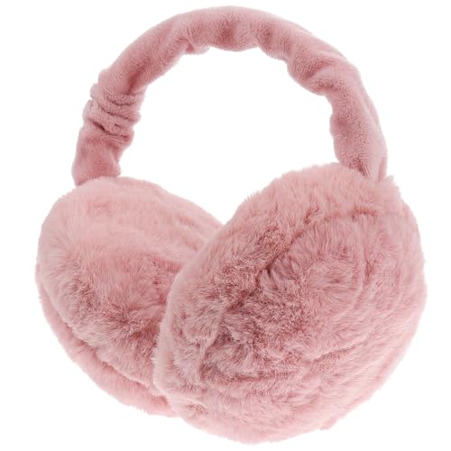 BESPORTBLE Fashionable Foldable Thick Warm Ear Warmer for Women Plush Earmuff Ear Cover in Pink Comfortable Cold Weather Protection for Outdoor Winter Use