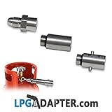Lieferumfang: 1 Adapter (Bilder 3 und 4) zum Nachfüllen von LPG/Propan- Flaschen (Linksgewinde) aus Tankstellen-Pumpen.