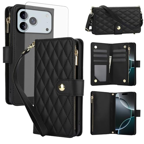 Étui de protection pour iPhone 17 Pro avec compartiment pour cartes noir