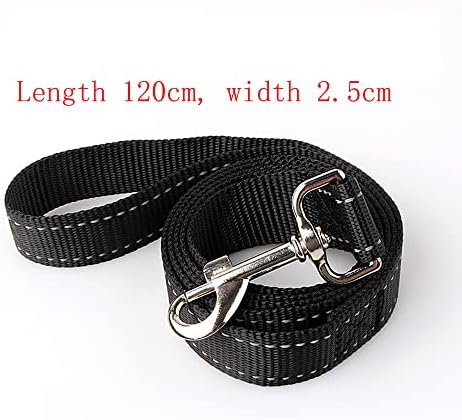 Dog Leash Puppy Walking Lead Leash,Strong Nylon Rope Leash,Pet Chain Rope,Handle Traction Rope, Reflective Night Safe Leading Length ,Dog Training Lead for Small Medium Large Dogs (black)