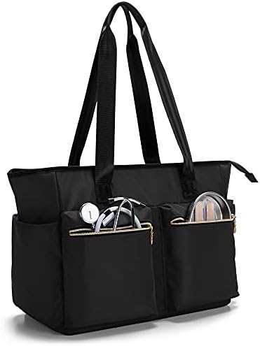Damero Nurse Tote Bag, Nurse Work Bag with Laptop Sleeve and Pockets for Nursing Students, Medical Supplies and More, Black