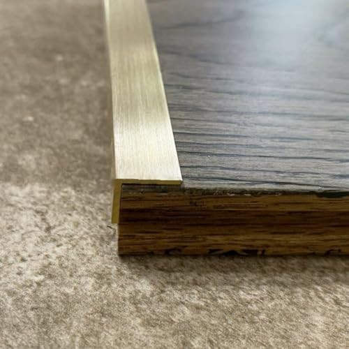 Perfil de Transición Moldura de Borde de Escalera de Latón/ Protector de Borde de Escalera para Escaleras de Madera, Tira de Transición de Piso Angosta/ Barra de Cobertura de Huecos, Protector de Bord