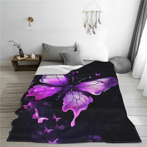 Couverture micro polaire violette chaude couverture legere lit - 8