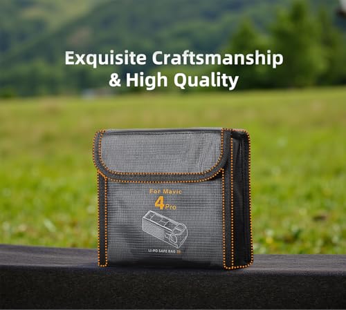 XBERSTAR Mavic 4 Pro Battery Bag Lipo Battery Fireproof Explosionproof Bag for DJI Mavic 4 Pro Battery Storage Guard Safe Pouch, For 3 Battery, Neo Drone Storage Box - Image 4