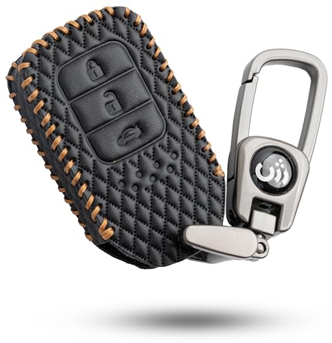 Image of SHOPOFLUX Metal Key Cover Compatible for Honda Elevate | City | Amaze | WRV | CRV | Jazz | 3 Button Smart Key