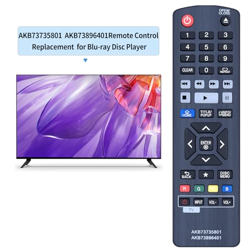 AKB73735801 Fernbedienung Ersatz für LG DVD Blu-ray Disc Player AKB73896401 BP135 BP155 BP200 BP240 BP300 BP335 BP420 BP556 BP660 BP670 BP630 BP530 BP620 UBK80 UBK90 BP630S BP135W BP325W – Bild 3