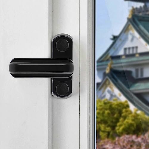 6er Fenstersicherungen aus ABS mit 12x Schrauben, Vorreiber Blocker Fenster für Kindersicherung, Familiesicherheit,Schwarz