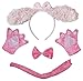 Petitebella Long Ear Dog Headband Bowtie Tail Gloves 4pc Costume 1-10y (Pink Poodle, 1-4 Years)