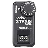 El sistema X inalámbrico Godox 2.4G incorporado en la última generación, el receptor X1R-16S puede ajustar el nivel de potencia del flash y la activación inalámbrica con el transmisor de flash inalámbrico TTL de la serie X1. Usando el receptor de la serie XT y el transmisor de la serie X1