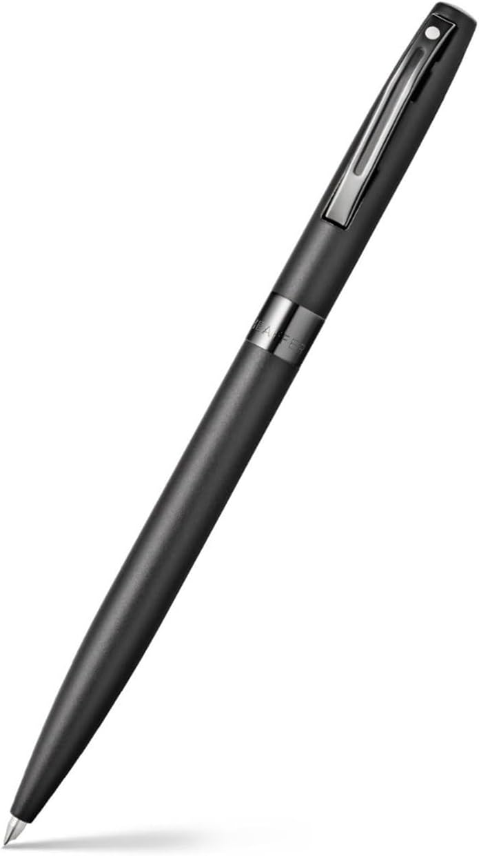 Sheaffer 9017 Reminder Lacquer Ballpoint Pen Matte Black with Polished Black PVD Trim