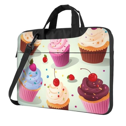 Sac ordinateur portable à motif cupcakes avec sacoche bandoulière mixte pour ordinateur