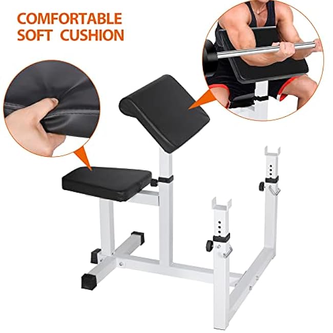 ANT MARCH Preacher Curl Weight Bench Seated Arm Isolated Barbell Dumbbell Biceps Station Home Gym Max load 450lLBS