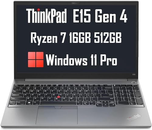 Lenovo ThinkPad E15 Gen 4 Business Laptop (15.6' FHD Anti-Glare, AMD Ryzen 7 5825U, 16GB RAM, 512GB SSD, 8-Core (Beat i7-1255U)), FHD Webcam, Type-C, Wi-Fi 6, 10-Hr Long Battery Life, Win 11 Pro
