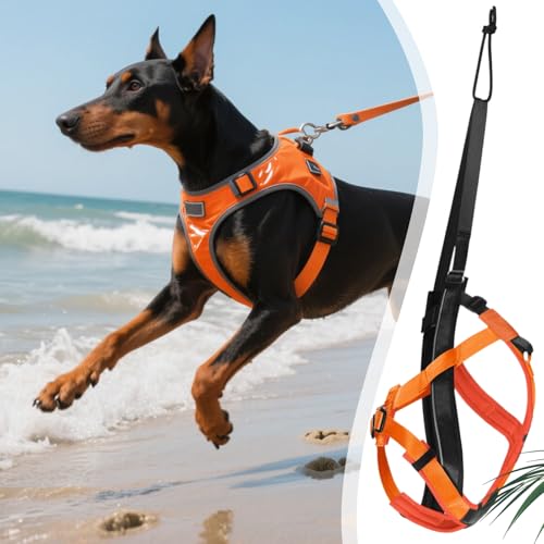 GTFYUDGH Schlittenhund Geschirr,Reflektierendes Großes Hundegeschirr - Komfortables Verstellbares Gurtzeug Für Schlitten Training Outdoor Aktivitäten