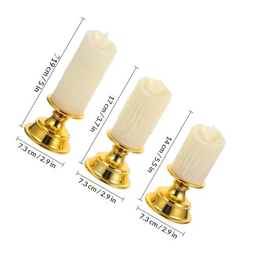 Velas de mesa LED doradas 3 piezas centro de mesa San Valentín 2