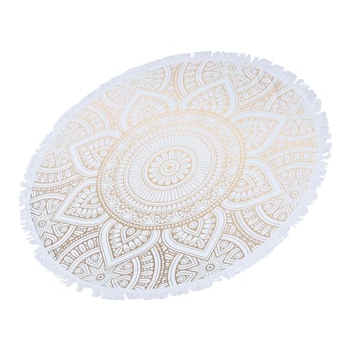 Healeved Toalla de Playa Redonda de Microfibra Flecos Secado Rápido Diseño Mandala Bohemio Manta de Picnic Grande para Viaje y Playa Absorbente y Ligera Adecuado para Exteriores