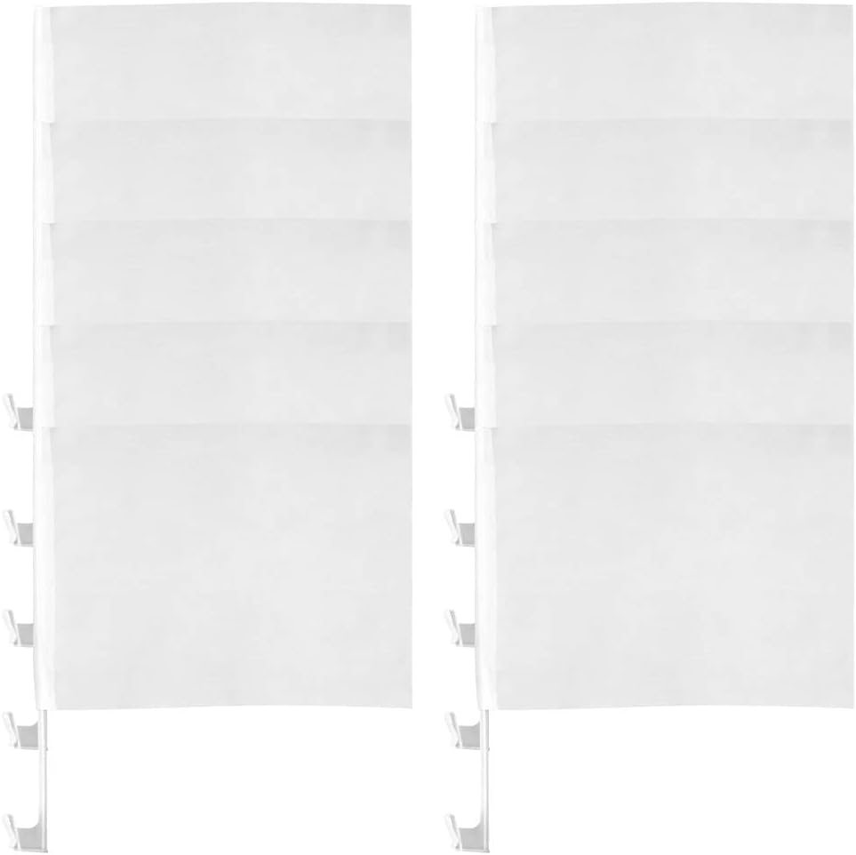 10 Pack Blank Car Flag Solid White Flag 18x12inch Polyster Car Window Vehicle Flag with flagpole DIY Flag for Parades Grand Opening Party Events Celebration,White