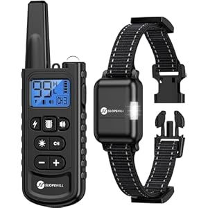 Dog Training Collar with Remote, 2600Ft Remote Electronic Dog Shock Collar with Beep, Vibration, Shock, Light and Keypad Lock Mode, Electric Shock Collar for Small Medium Large Dogs(Black)