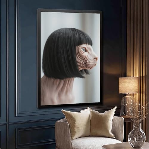 Poster amusant chat sphinx avec perruque idée cadeau originale - 3