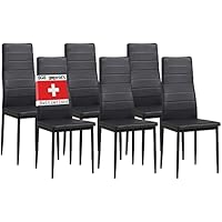 Albatros 2698 MILANO Set de 6 sillas de comedor, negro