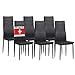 Produktbild ALBATROS Esszimmerstühle 6er Set Milano, Schwarz - Edles Italienisches Design, Kunstleder-Bezug, bequemer Polsterstuhl - SGS geprüft - Moderner Küchenstuhl, Stuhl Esszimmer