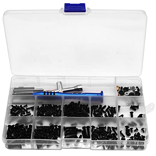 Sharegoo Rc M2 M2.5 M3 Screws Bolt & Nuts Cross Sleeve Allen Wrench Swing Pin Kit Compatible With Wltoys 144001 1/14 Rc Car Buggy,316Pcs/Set #TOP12