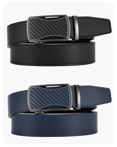 Image of CHAOREN Leather Ratchet Belt Men 2 Pack - Customizable Fit, Effortless Style (35mm)