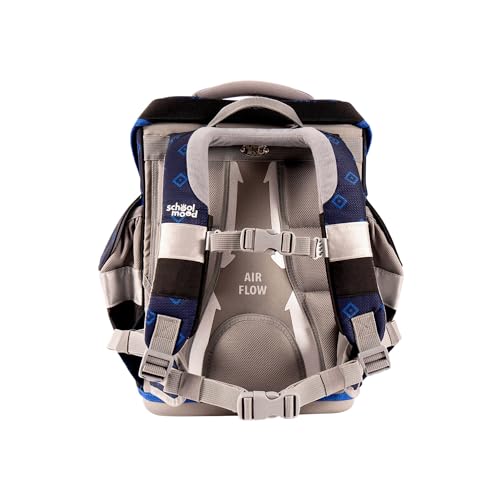 Familando Fußball Schulranzen Set für Jungen 1. Klasse · School Mood Timeless Air+ Fußball-Verein Sonder-Edition · Schultasche im Set mit Federmappe, Turnbeutel und Patch (HSV 9-teilig)