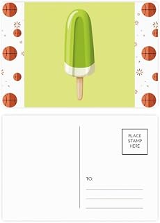 Green Mung Bean Popsicle Sweet Ice Basketball Postcard Set Thanks Card Mailing Side 20pcs