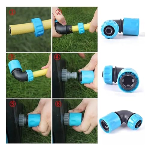 Accesorios tubería plástico de 1/2 pulgada para reparar tomas de riego, conector de 5 unidades 8
