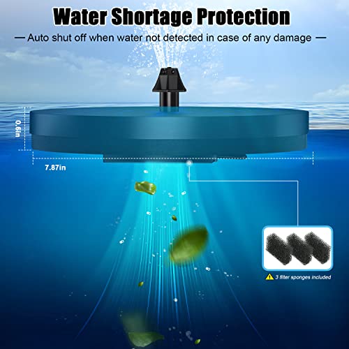 Gaizerl Solar Bird Bath Fountains Upgraded, 4W Solar Powered Water Fountain Pump With 7 Nozzles & 4 Fixers, 4000 Battery, 7 Colors Led Light For Garden, Pond, Pool, Fish Tank, And Outdoor #TOP4