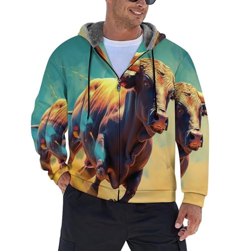 Sweat à capuche zippé homme en polaire chaude manteau d'hiver surdimensionné S-6XL