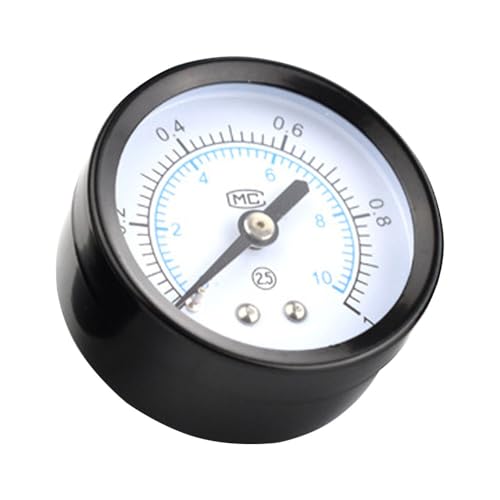 GERUI Manómetro de agua 0-10 bar, diámetro de 50 mm, conexión de latón 1/4 BSP, para aire comprimido y vacío