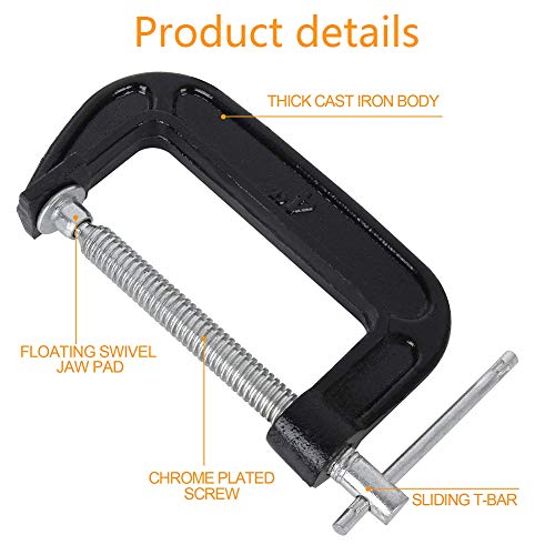 Zeromall 4 Inch C-Clamp Set, Heavy Duty Steel C Clamp Industrial Strength C Clamps For Woodworking thumb #1