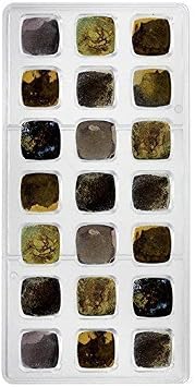 Musykrafties Curved Square Chocolate Mould PS Plastic 21 Cavity Bite Size Squares