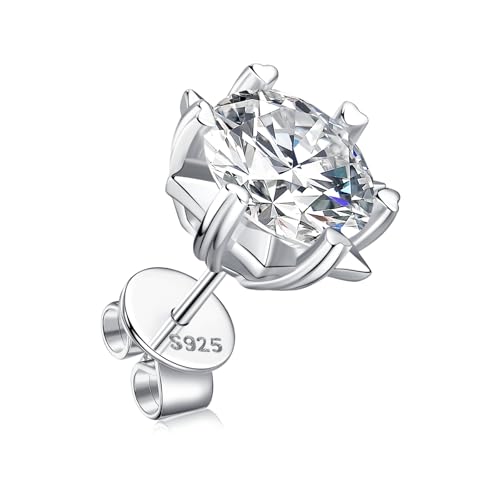 Moissanite Stud Earrings for Women Men Round 2ct 4ct 6ct D Color VVS1 Clarity White Gold Plated 925 Sterling Silver Valentine's Day Christmas Anniversary Birthday Gift For Mom Girlfriend Wife3
