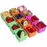 Square Silicone Lunch Box Dividers 12pcs - Bento Box Divider 2"x2"x1.5" - Cupcake Baking Cups - Bent