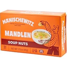 Manischewitz Mandlen Soup Nuts 1.75oz 2 Pack | Gluten Free, Low Calorie, Sugar Free, Kosher for Passover