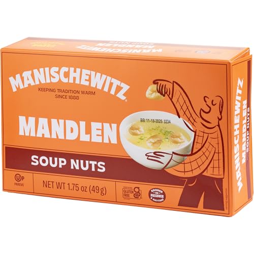 Manischewitz Mandlen Soup Nuts 1.75oz (2 Pack) | Gluten Free, Low Calorie, Sugar Free, Kosher for Passover