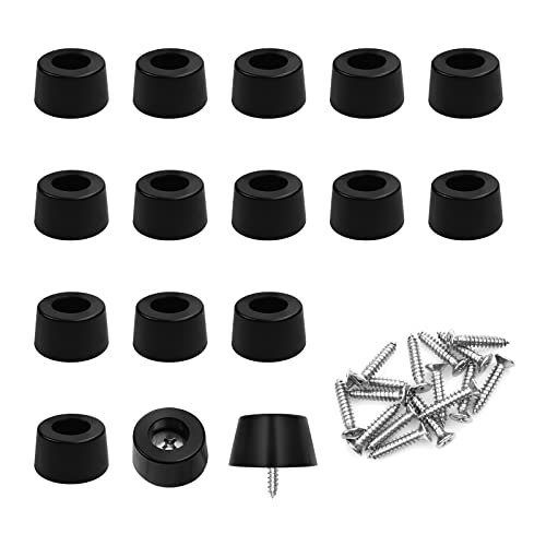 Jeyrup Pies de Goma Atornillables Cónicos para Muebles, Lámina Antideslizante, Base Cónica con Tornillos, 16 Pies Individuales