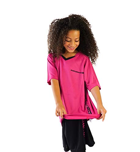 Pairformance Boys Soccer Jerseys Sports Team Training Uniform Girls Age 6-12 Youth Shirts And Shorts Set Indoor Soccer (Dark Pink, Small) #TOP6